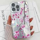 For iPhone 14 Pro Electroplating Flowers Plants Texture TPU Phone Case(Plum Flower FL6) - 1