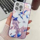 For iPhone 14 Pro Electroplating Flowers Plants Texture TPU Phone Case(Bougainvillea FL8) - 1