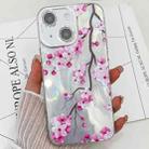 For iPhone 13 Electroplating Flowers Plants Texture TPU Phone Case(Plum Flower FL6) - 1