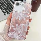 For iPhone 16e Electroplating Flowers Plants Texture TPU Phone Case(Sketch Lily FL9) - 1