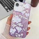 For iPhone 16e Electroplating Flowers Plants Texture TPU Phone Case(Pale Purple FlowerFL11) - 1