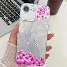 For iPhone 16e Electroplating Flowers Plants Texture TPU Phone Case(Sakura FL12) - 1