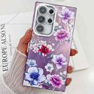 For Samsung Galaxy S25 Ultra 5G Electroplating Flowers Plants Texture TPU Phone Case(Purple Flowers FL1) - 1