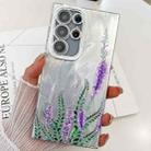 For Samsung Galaxy S25 Ultra 5G Electroplating Flowers Plants Texture TPU Phone Case(Lavender FL3) - 1