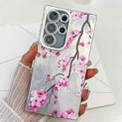 For Samsung Galaxy S25 Ultra 5G Electroplating Flowers Plants Texture TPU Phone Case(Plum Flower FL6) - 1