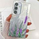 For Samsung Galaxy S24 FE 5G Electroplating Flowers Plants Texture TPU Phone Case(Lavender FL3) - 1