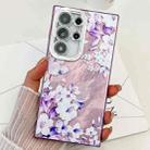 For Samsung Galaxy S24 Ultra 5G Electroplating Flowers Plants Texture TPU Phone Case(Azalea FL4) - 1