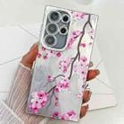 For Samsung Galaxy S24 Ultra 5G Electroplating Flowers Plants Texture TPU Phone Case(Plum Flower FL6) - 1