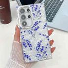 For Samsung Galaxy S24 Ultra 5G Electroplating Flowers Plants Texture TPU Phone Case(Blue Flower FL13) - 1