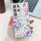 For Samsung Galaxy S24 Ultra 5G Electroplating Flowers Plants Texture TPU Phone Case(Peony FL14) - 1