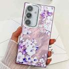 For Samsung Galaxy S24+ 5G Electroplating Flowers Plants Texture TPU Phone Case(Azalea FL4) - 1