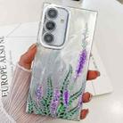 For Samsung Galaxy S24 5G Electroplating Flowers Plants Texture TPU Phone Case(Lavender FL3) - 1