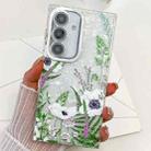 For Samsung Galaxy S24 5G Electroplating Flowers Plants Texture TPU Phone Case(Green Plants FL5) - 1