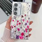 For Samsung Galaxy S24 5G Electroplating Flowers Plants Texture TPU Phone Case(Carnation FL7) - 1