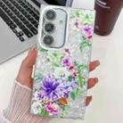 For Samsung Galaxy S24 5G Electroplating Flowers Plants Texture TPU Phone Case(Colorful Peony FL10) - 1