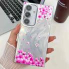 For Samsung Galaxy S24 5G Electroplating Flowers Plants Texture TPU Phone Case(Sakura FL12) - 1