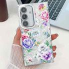 For Samsung Galaxy S24 5G Electroplating Flowers Plants Texture TPU Phone Case(Peony FL14) - 1