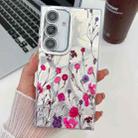 For Samsung Galaxy A25 5G Electroplating Flowers Plants Texture TPU Phone Case(Carnation FL7) - 1