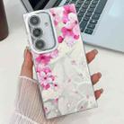 For Samsung Galaxy A54 5G Electroplating Flowers Plants Texture TPU Phone Case(Peach Blossom FL18) - 1