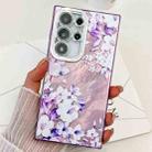 For Samsung Galaxy S23 Ultra 5G Electroplating Flowers Plants Texture TPU Phone Case(Azalea FL4) - 1