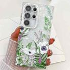 For Samsung Galaxy S23 Ultra 5G Electroplating Flowers Plants Texture TPU Phone Case(Green Plants FL5) - 1