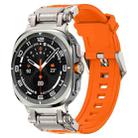 For Samsung Galaxy Watch Ultra 47mm Titanium Connector Quick Release Silicone Watch Band(Orange) - 1