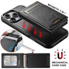 For iPhone 16 Pro Max Suteni H19 Oil Wax 2-in-1 MagSafe Removable Card Box Back Phone Case(Black) - 2