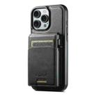 For iPhone 15 Pro Suteni H19 Oil Wax 2-in-1 MagSafe Removable Card Box Back Phone Case(Black) - 1