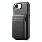 For iPhone 16e Suteni H19 Oil Wax 2-in-1 MagSafe Removable Card Box Back Phone Case(Black) - 1