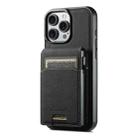 For iPhone 13 Suteni H19 Litchi Grain 2-in-1 MagSafe Removable Card Box Back Phone Case(Black) - 1