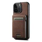 For iPhone 12 Pro Max Suteni H19 Litchi Grain 2-in-1 MagSafe Removable Card Box Back Phone Case(Brown) - 1