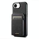 For iPhone 16e Suteni H19 Litchi Grain 2-in-1 MagSafe Removable Card Box Back Phone Case(Black) - 1