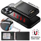 For iPhone 16 Pro Suteni H19 Carbon Fiber Grain 2-in-1 MagSafe Removable Card Box Back Phone Case(Black) - 2