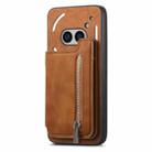 For Nothing CMF Phone 1 Retro MagSafe Zipper Wallet Card Bag Back Phone Case(Brown) - 2