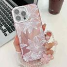 For iPhone 16 Pro Max Electroplating Flowers Plants Texture Wristband TPU Phone Case(Sketch Lily FL9) - 1