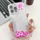 For iPhone 16 Pro Max Electroplating Flowers Plants Texture Wristband TPU Phone Case(Sakura FL12) - 1