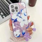 For iPhone 16 Pro Electroplating Flowers Plants Texture Wristband TPU Phone Case(Bougainvillea FL8) - 1