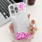 For iPhone 16 Pro Electroplating Flowers Plants Texture Wristband TPU Phone Case(Sakura FL12) - 1