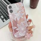 For iPhone 16 Plus Electroplating Flowers Plants Texture Wristband TPU Phone Case(Sketch Lily FL9) - 1