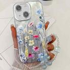 For iPhone 13 Electroplating Flowers Plants Texture Wristband TPU Phone Case(Wildflower FL2) - 1