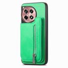 For OnePlus Nord CE4 / Ace 3V Retro MagSafe Zipper Wallet Card Bag Back Phone Case(Green) - 2