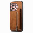 For OnePlus Ace 3 5G / 12R 5G Retro MagSafe Zipper Wallet Card Bag Back Phone Case(Brown) - 2