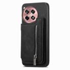 For OnePlus Ace 3 5G / 12R 5G Retro MagSafe Zipper Wallet Card Bag Back Phone Case(Black) - 2