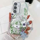 For Samsung Galaxy A36 Electroplating Flowers Plants Texture Wristband TPU Phone Case(Green Plants FL5) - 1