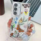 For Samsung Galaxy A36 Electroplating Flowers Plants Texture Wristband TPU Phone Case(Butterfly Love Flower FL17) - 1