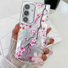 For Samsung Galaxy S25 5G Electroplating Flowers Plants Texture Wristband TPU Phone Case(Plum Flower FL6) - 1