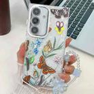 For Samsung Galaxy S25+ 5G Electroplating Flowers Plants Texture Wristband TPU Phone Case(Butterfly Love Flower FL17) - 1