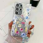 For Samsung Galaxy S25 Ultra 5G Electroplating Flowers Plants Texture Wristband TPU Phone Case(Wildflower FL2) - 1