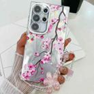 For Samsung Galaxy S25 Ultra 5G Electroplating Flowers Plants Texture Wristband TPU Phone Case(Plum Flower FL6) - 1