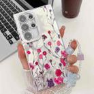 For Samsung Galaxy S25 Ultra 5G Electroplating Flowers Plants Texture Wristband TPU Phone Case(Carnation FL7) - 1